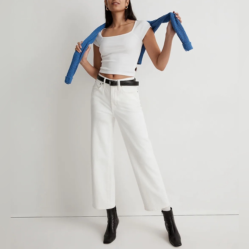NWOT Madewell The Perfect Vintage Wide Leg Crop Jean in White